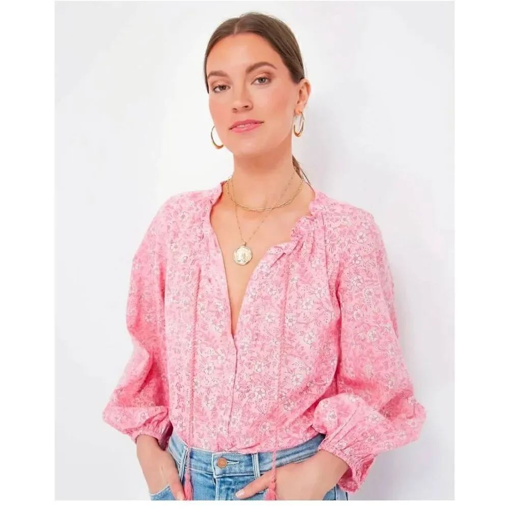 Emerson Fry Bardot Top XS, Pink Floral $128